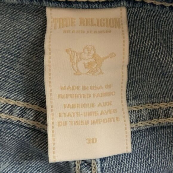 TRUE RELIGION Cassie Rolled Denim Jean Shorts Size 30 - Picture 11 of 16